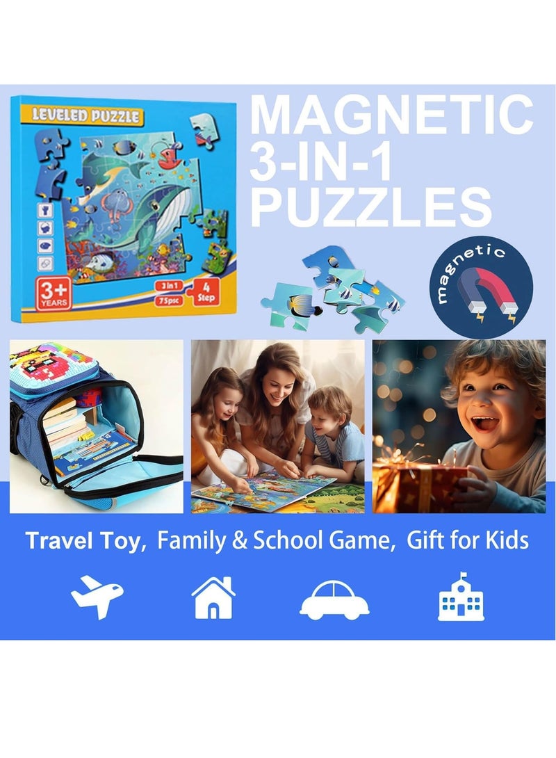 Ocean Puzzles Toys for 3 4 5 6 Year Old Boys and Girls, Magnetic Puzzle for Kids, Educational Games and Preschool Toys for Toddler, Magnet Puzzles for Kids Ages 3-5 - Image 2